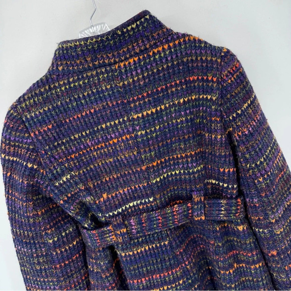 Beth Bowley Anthropologie Womens Knitted Coat Sz 10 Wool Purple Hippie Casual - Picture 4 of 14